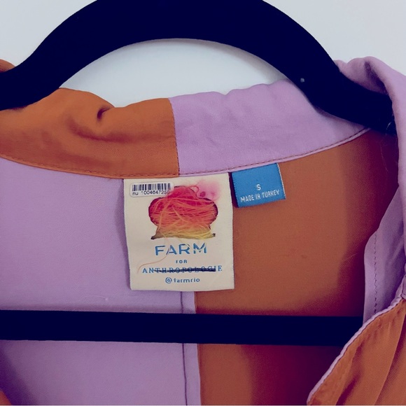 Farm Rio Colorblock Anthropologie Button Down Top - Picture 6 of 12